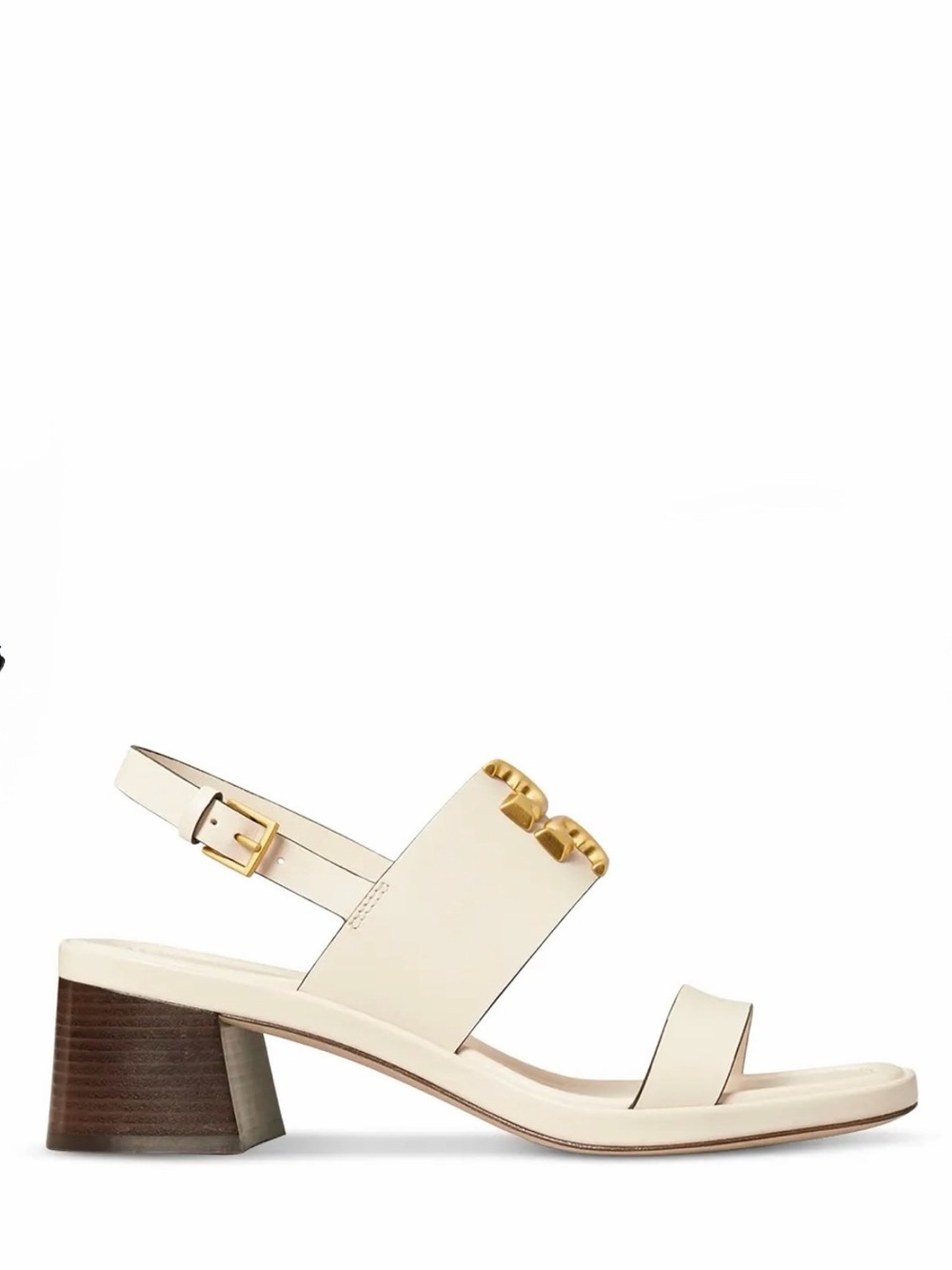 Tory Burch Eleanor Block Heel Slingback Sandal | New Ivory Gold Logo 6.5 - Picture 8 of 11